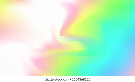 Gradiente Pearlescent. Fundo holográfico. Textura de metal psicodélico. Trendy Card. Ilustração da geometria do desfoque. Tampa macia. Textura abstrata. Design Pop. Gradiente azul pérola