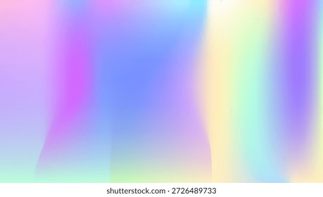 Gradiente Pearlescent. Fundo holográfico. Convite de Espectro Suave. Capa de Pastel. Papel de Moda. Banner de desfoque. Textura Iridescente. Textura Pop Azul. Gradiente Violeta Pearlescent