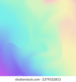 Pearlescent Gradient. Holographic Texture. Graphic Cover. Violet Neon Background. Hologram Background. Retro Poster. Blur Geometric Template. Chrome Card. Blue Pearlescent Gradient