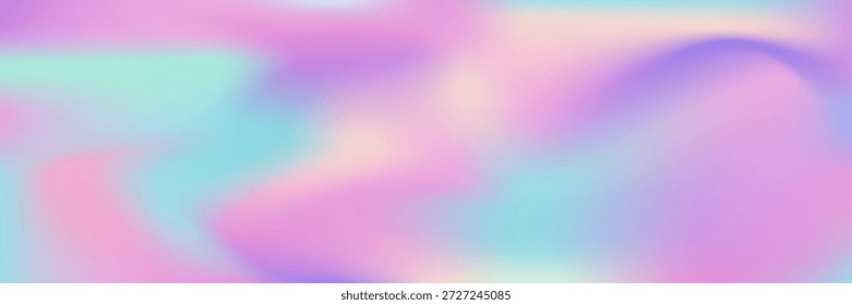 Perlmuttgradient. Irisierende Textur. blauer Neonhintergrund. Flüssiges Netz. Mehrfarbige Pop-Broschüre. Chrome Light. Abstrakter Hintergrund. Glänzender Effekt. violetter Perlglanzgradient