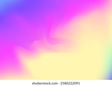 Pearlescent Gradient. Liquid Card. Retro Multicolor Invitation. Iridescent Texture. Fantasy Paper. Soft Concept. Blue Neon Background. Holographic Texture. Violet Pearlescent Gradient