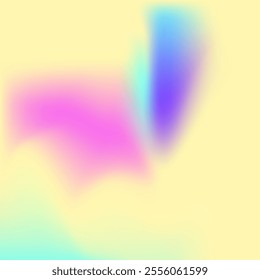 Pearlescent Gradient. Plastic Paper. Blue Pop Background. Unicorn Cover. Iridescent Background. Holographic Texture. Soft Creative Illustration. Retro Shapes. Pink Pearlescent Gradient