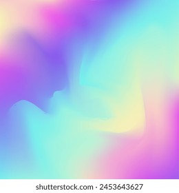 Pearlescent Gradient. Purple Pop Background. Neon Spectrum Invitation. Iridescent Background. Fantasy Fluid. Soft Poster. Abstract Texture. Trendy Card. Blue Pearlescent Gradient