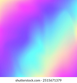Pearlescent Gradient. Shiny Poster. Rainbow Paper. Retro Holography Invitation. Violet Soft Background. Abstract Background. Iridescent Texture. Hipster Mesh. Blue Pearlescent Gradient