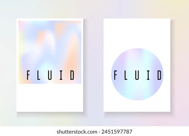 Pearlescent Pattern. Violet Holograph Label. Plastic Vector. Fashion Effect. Color Fluid. Minimal Presentation. Colourful Pearl Backdrop. Blue Pearlescent Pattern