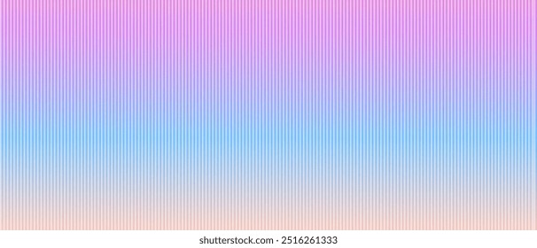 Pearlescent ribbed texture of white glass. Blue, purple. Iridescent metallic corrugated wavy surface of the sheet.