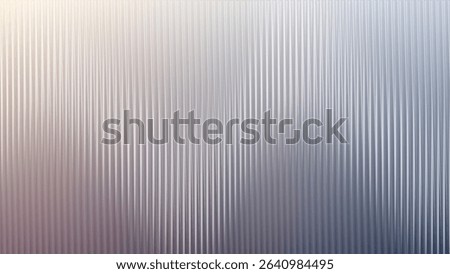 Pearlescent ribbed white glass texture. Blue purple frosted acrylic bath wall. Ribbed fluted door window closeup. 3d transparent ribbed glass background with refraction effect. Reeded glass with black