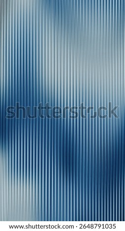 Pearlescent ribbed white glass texture. Frosted acrylic bath wall. Ribbed fluted door window closeup. 3d transparent ribbed glass wallpaper with refraction effect. Reeded glass wallpaper design.