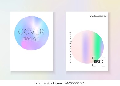 Pearlescent Shape. Hologram Pattern. Blue Color Flyer. Fashion Concept. Minimalist Foil. Colourful Pearl Template. Chrome Vector. Violet Pearlescent Shape