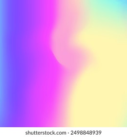 Perlglanztextur. Abstrakter Farbverlauf. Hologramm Gradient. Helle Folie. Weiche geometrische Einladung. Metalleffekt. Minimales Licht. blauer Hintergrund. Pink Pearlescent Textur