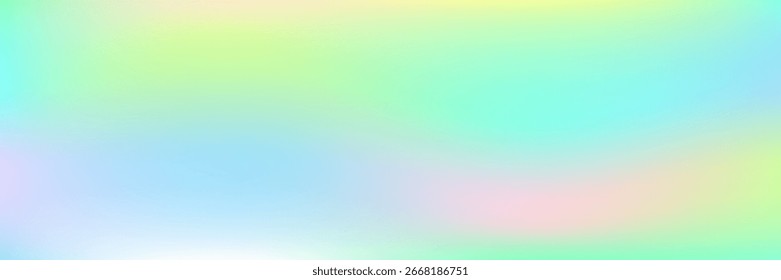 Textura Pearlescente. Fundo holográfico. Gradiente Iridescente. Luz brilhante. Panfleto Moderno. Gradiente de Desfoque Hippie. Efeito Retrô. Pop Ilustração Criativa. Textura verde pérola