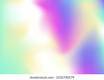 Perlglanztextur. Irisierender Hintergrund. Hipster Flyer. Weicher mehrfarbiger Hintergrund. Unscharfes Banner. Hologramm-Hintergrund. Rosa Retro-Farbverlauf. Vintage Paper. Blaue Perlmuttstruktur
