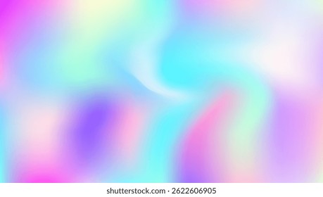 Textura perlescente. Patrón de metal. Fondo irisado. Gradiente brillante violeta. Folleto de holografía retro. Fondo holográfico. Flyer del arco iris. Malla gráfica. Textura perlescente azul