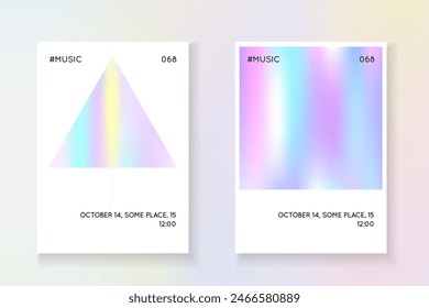 Pearlescent Texture. Modern Screen. Rainbow Poster. 1980 Mesh. Isolated Retro Template. Purple Iridescent Flyer. Plastic Vector. Pink Pearlescent Texture