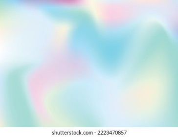 Pearlescent Texture. Neon Image. Bright Light. Retro Holography Template. Vintage Cover. Iridescent Gradient. Hologram Background. Blue Soft Gradient. Violet Pearlescent Texture