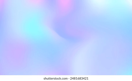 Textura perlescente. Degradado Pop rosa. Fondo holográfico. Gradiente de holograma. Líquido Unicornio. Anuncio blando. Desenfocar ilustración geométrica. Hoja cromada. Textura azul perla