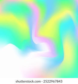 Textura perlescente. Vector retro. Fluido brillante. Portada del Cosmos. Plantilla Pop de Holografía. Gradiente de desenfoque hippy. Fondo del holograma. Fondo holográfico. Textura Perlescente Rosa