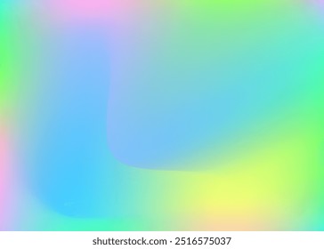 Perlglanztextur. gelber Neonhintergrund. Farbverlauf. Glänzendes Papier. Hologramm Gradient. Retro Benzin Hintergrund. Pastellabdeckung. Metallformen. Grüne Perlmuttstruktur