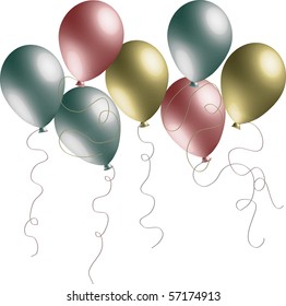 Pearlized 3D Vector Balloons