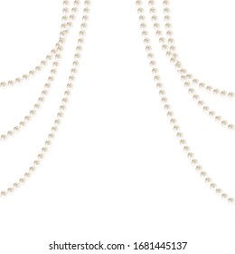 Pearls. Beads. Jewelry. Beautiful vector background. Garland. Festive decoration.