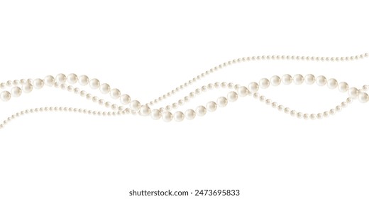 Pearls. Beads. Jewelry. Beautiful vector background. Garland. Festive decoration.