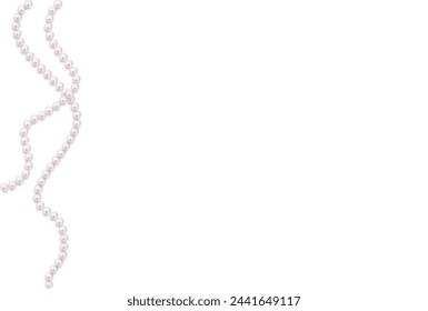 Pearls. Beads. Necklace. Jewelry. Beautiful vector background. Decoration made of pearls. Garland.