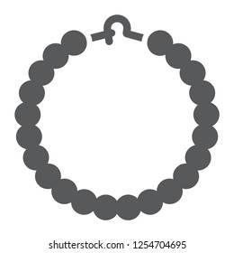 Pearls bracelet glyph icon, jewelry and accessory, bangle sign, vector graphics, a solid pattern on a white background, eps 10.