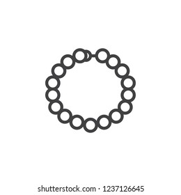 Pearls bracelet outline icon. linear style sign for mobile concept and web design. Female Jewelry simple line vector icon. Symbol, logo illustration. Pixel perfect vector graphics