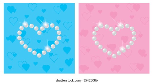 Pearls in the form of the heart