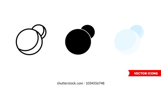 Pearls icon of 3 types: color, black and white, outline. Isolated vector sign symbol.