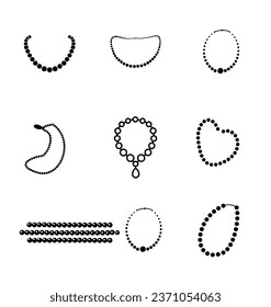 Colección de imágenes prediseñadas de vectores aislados de Pearls Illustration. Joyas de Perlas Luminosas, Regalo Riqueza 3D Elegante Glossy. Conjunto De Ilustración De Perlas Realistas.