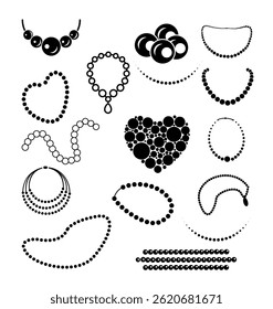Pearls Illustration Isolated Vector Clip Art Collection