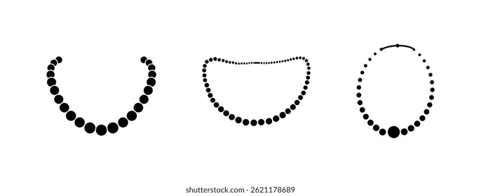 Pearls Illustration Isolated Vector Clip Art Collection.