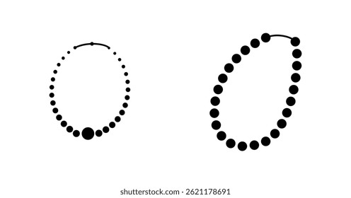 Pearls Illustration Isolated Vector Clip Art Collection.