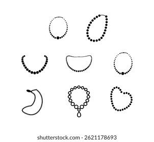Pearls Illustration Isolated Vector Clip Art Collection.
