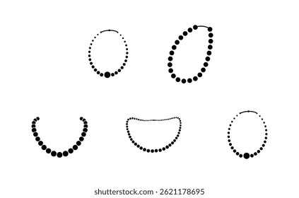 Coleção de clip-arts de vetor isolados da ilustração Pearls.