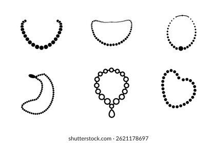 Coleção de clip-arts de vetor isolados da ilustração Pearls.