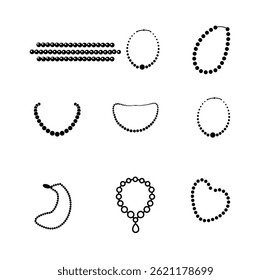 Coleção de clip-arts de vetor isolados da ilustração Pearls.