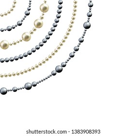 Pearls. Jewelry. Vector illustration. White background.