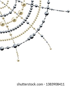 Pearls. Jewelry. Vector illustration. White background.