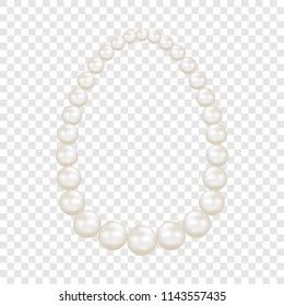 Pearls mockup. Realistic illustration of pearls vector mockup for on transparent background