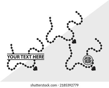 Pearls Monogram SVG Printable Vector Illustration