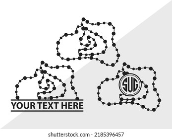Pearls Monogram SVG Printable Vector Illustration