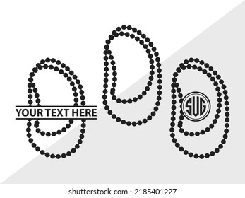 Pearls Monogram SVG Printable Vector Illustration