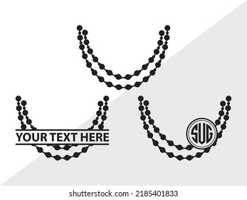 Pearls Monogram SVG Printable Vector Illustration