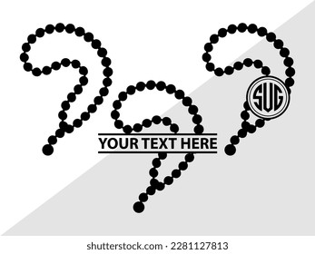 Pearls Monogram Vector Illustration Silhouette