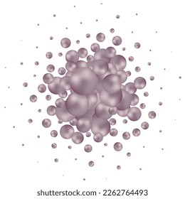 Pearls in motion. Beautiful jewerly for womens. Pile of pearls close up. Falling pearl. 3D rendering