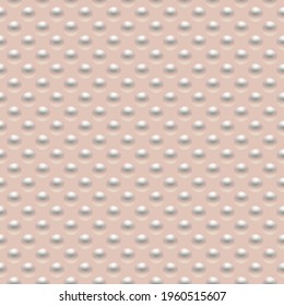 Pearls on beige background. Seamless vector illustration.