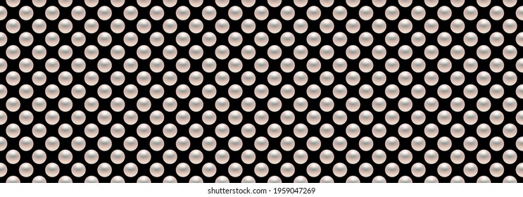 Pearls on black background. Seamless vector illustration.