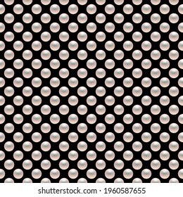 Pearls on black background. Seamless vector illustration.